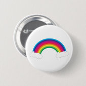 Regenboog met witte wolken ronde button 5,7 cm (Voorkant /achterkant)