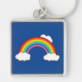 Regenboog met witte wolken sleutelhanger (Voorkant)