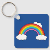 Regenboog met witte wolken sleutelhanger (Voorkant)