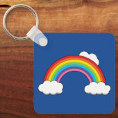 Regenboog met witte wolken sleutelhanger (Voorkant)