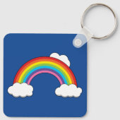 Regenboog met witte wolken sleutelhanger (Achterkant)