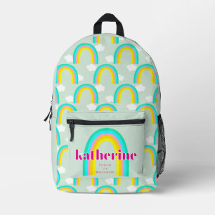 Regenboog met wolk Blauw Bedrukte Rugzak