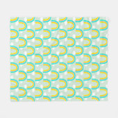 Regenboog met wolk blauw fleece deken (Voorkant (Horizontaal))