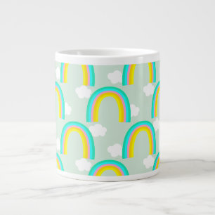 Regenboog met wolk blauw grote koffiekop