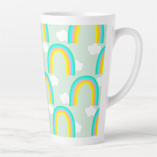 Regenboog met wolk blauw latte mok