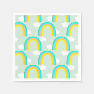 Regenboog met wolk blauw servet