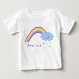 Regenboog met wolk en regendruppels, gepersonalise