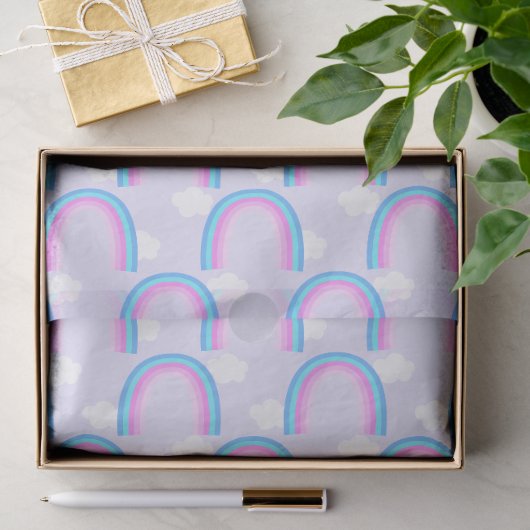 Regenboog met wolk Lichtpaars Tissuepapier (Geschenk)