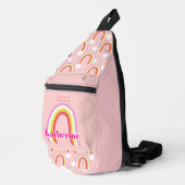 Regenboog met wolk Roze Sling Bag (Rechterhoek)
