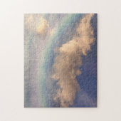 Regenboog met wolken en blauwe hemel legpuzzel (Verticaal)