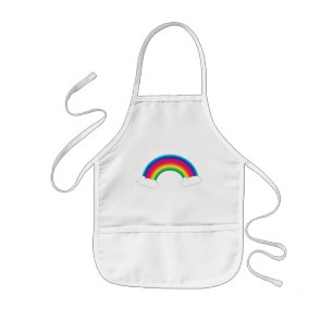 Regenboog met wolken kinder schort