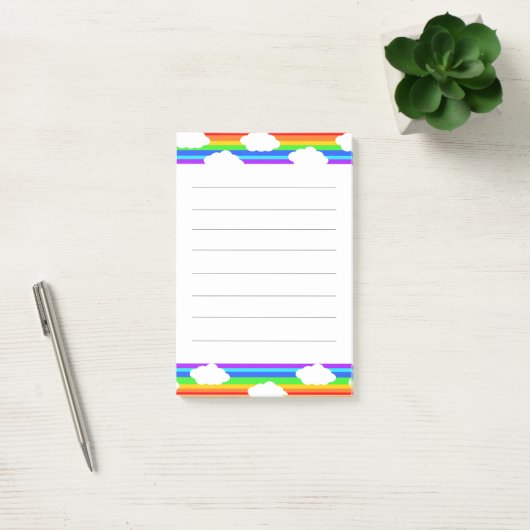 Regenboog met wolken post-it® notes (Kantoor)