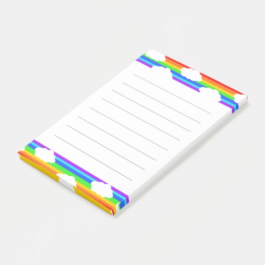 Regenboog met wolken post-it® notes (Schuin)