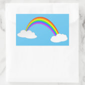 Regenboog met wolken rechthoekige sticker (Tas)