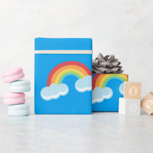 Regenboog met wolkenpatroon cadeaupapier