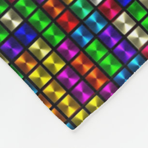 Regenboog Metallic Blok Dekbed Fleece Deken