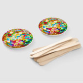Regenboog Metallic Disco Bal Handwaaier (Niet-gemonteerd)