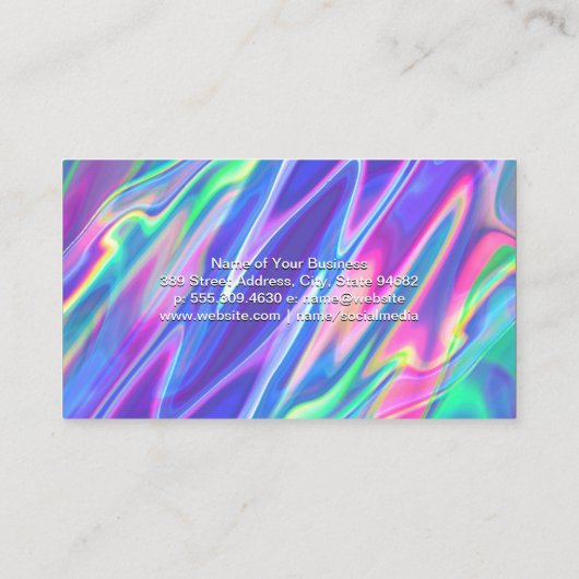 Regenboog Metallic Vloeibare achtergrond Visitekaartje (Achterkant)