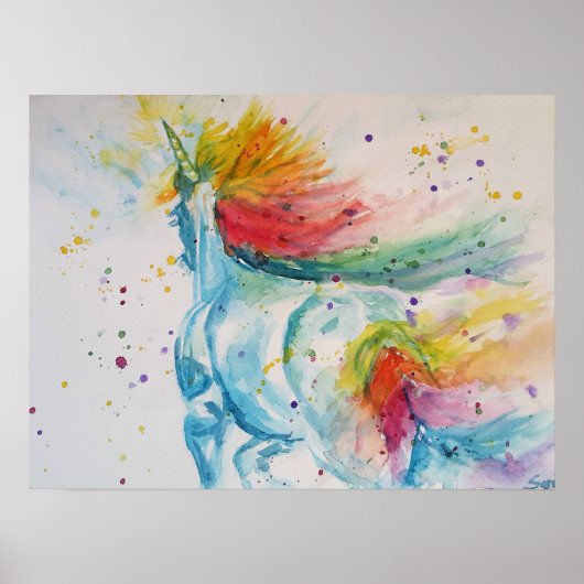 Regenboog Mijn Paard is een Eenhoorn Mooie Poster (Voorkant)