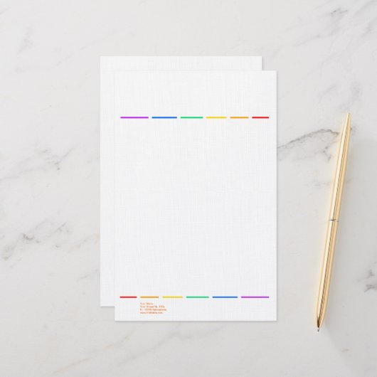 Regenboog minimaal briefpapier (Voorkant / Achterkant in situ)