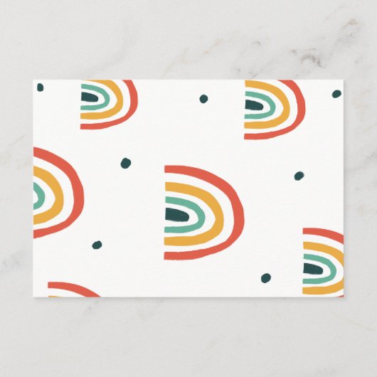 Regenboog, minimaal, bruiloft, gekleurd informatiekaartje (Achterkant)