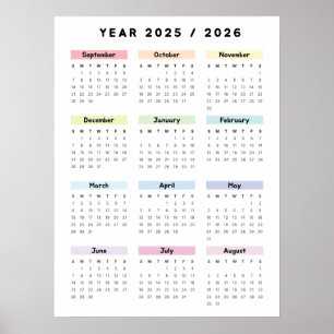 Regenboog Minimalistische 2025 2026 Kalender Poste Poster