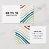 Regenboog Minimalistische Strepen Handgemaakt Kortingskaartje (Voorkant / Achterkant)