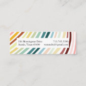 Regenboog Minimalistische Strepen Handgemaakt Mini Visitekaartje (Achterkant)