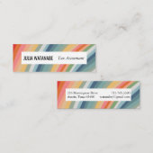 Regenboog Minimalistische Strepen Handgemaakt Mini Visitekaartje (Voorkant / Achterkant)