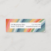 Regenboog Minimalistische Strepen Handgemaakt Mini Visitekaartje (Achterkant)