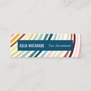 Regenboog Minimalistische Strepen Handgemaakt Mini Visitekaartje