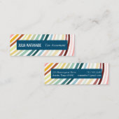 Regenboog Minimalistische Strepen Handgemaakt Mini Visitekaartje (Voorkant / Achterkant)