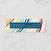 Regenboog Minimalistische Strepen Handgemaakt Mini Visitekaartje (Achterkant)