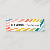 Regenboog Minimalistische Strepen Handgemaakt Mini Visitekaartje (Voorkant)