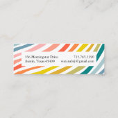 Regenboog Minimalistische Strepen Handgemaakt Mini Visitekaartje (Achterkant)