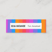 Regenboog Minimalistische Strepen Handgemaakt Mini Visitekaartje (Voorkant)