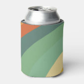 Regenboog minimalistische strepen Handgemaakt Vier Blikjeskoeler (Blikje Voorkant)