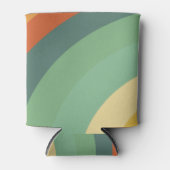 Regenboog minimalistische strepen Handgemaakt Vier Blikjeskoeler (Voorkant)