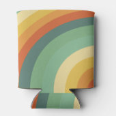 Regenboog minimalistische strepen Handgemaakt Vier Blikjeskoeler (Achterkant)