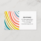 Regenboog Minimalistische Strepen Handgemaakt Visitekaartje (Achterkant)
