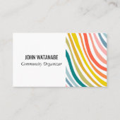 Regenboog Minimalistische Strepen Handgemaakt Visitekaartje (Voorkant)