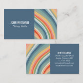 Regenboog Minimalistische Strepen Handgemaakt Visitekaartje (Voorkant / Achterkant)