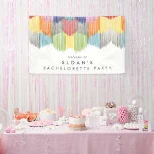 Regenboog Modern Fringe Bachelorette Party Spandoek
