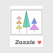 regenboog moderne driehoek bomen eenvoudig ontwerp sticker (Vel)