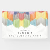 Regenboog Moderne Franje Bachelorette Feest Spandoek (Horizontaal)