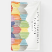 Regenboog Moderne Franje Bachelorette Feest Spandoek (Verticaal)