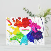 Regenboog Moderne Streep LGBT Feestdagenkaart (Staand voorkant)