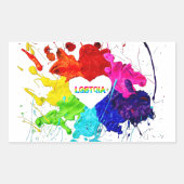 Regenboog Moderne Streep LGBT Rechthoekige Sticker (Voorkant)