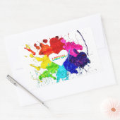 Regenboog Moderne Streep LGBT Rechthoekige Sticker (Envelop)