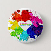 Regenboog Moderne Streep LGBT Ronde Button 5,7 Cm (Voorkant)